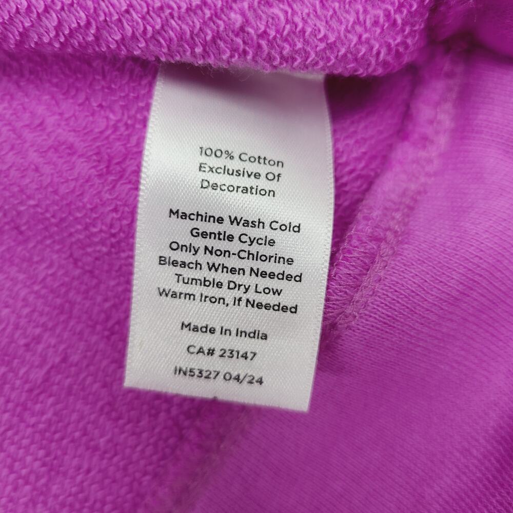 Talbots Embroidered Crewneck Sweatshirt NWT Purple Puff Sleeve Crew Neck Medium - Picture 4 of 13